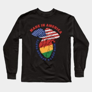 Made In America With South Arfican Parts, Blackish Long Sleeve T-Shirt